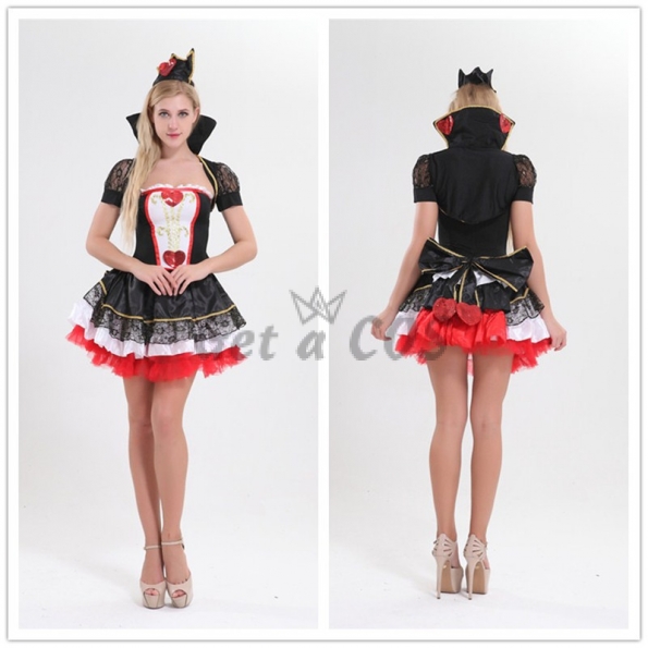 Sexy Halloween Costumes Playing Cards Queen Dress