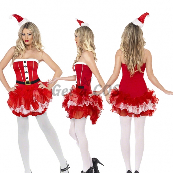 Women Halloween Costumes Christmas Bar Dress