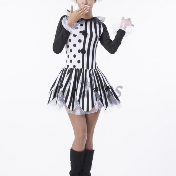 Halloween Costumes Clown Magician Black And White Dress