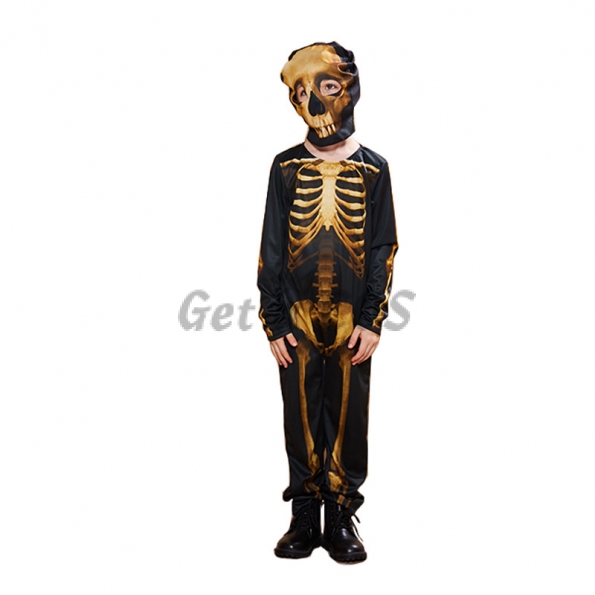 Kids Halloween Costumes Printed Skull Suit