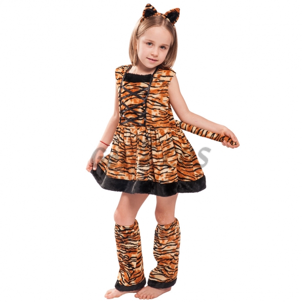 Girls Halloween Costumes Purim Tiger Dress