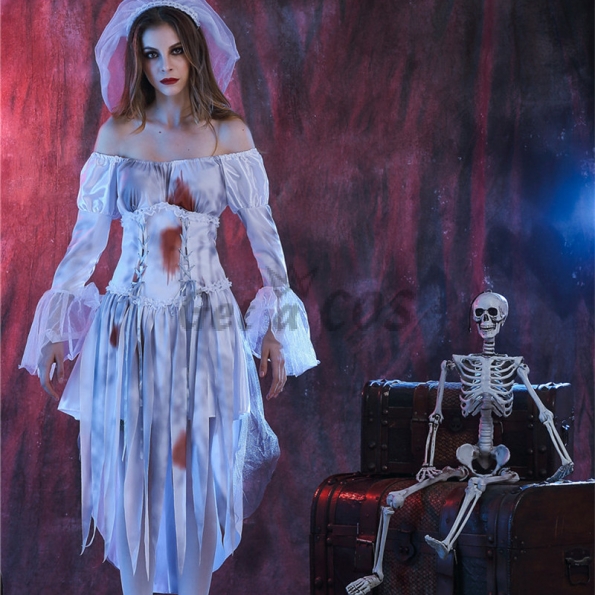 Women Horror Halloween Ghost Bride Zombie Dress