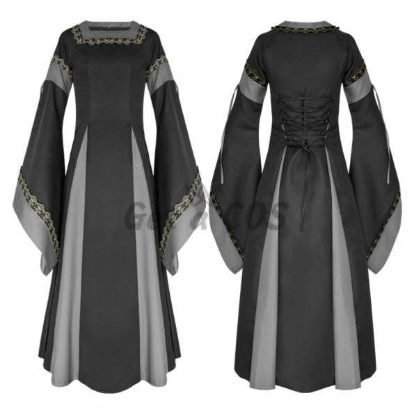 Women Halloween Costumes Stitched Bell Sleeve Dress