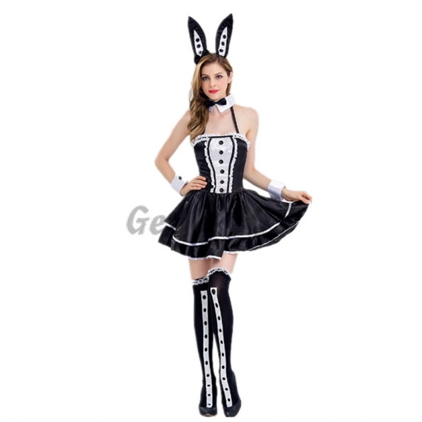 Halloween Costume Black Bunny Girl Dress