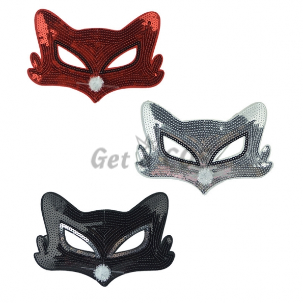 Halloween Decorations Sequins Fox Mask