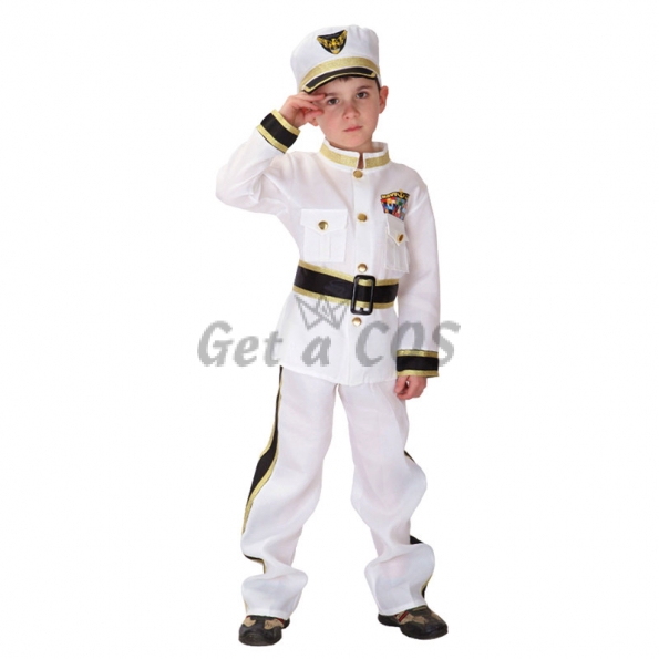Kids Police Costume White Uniform