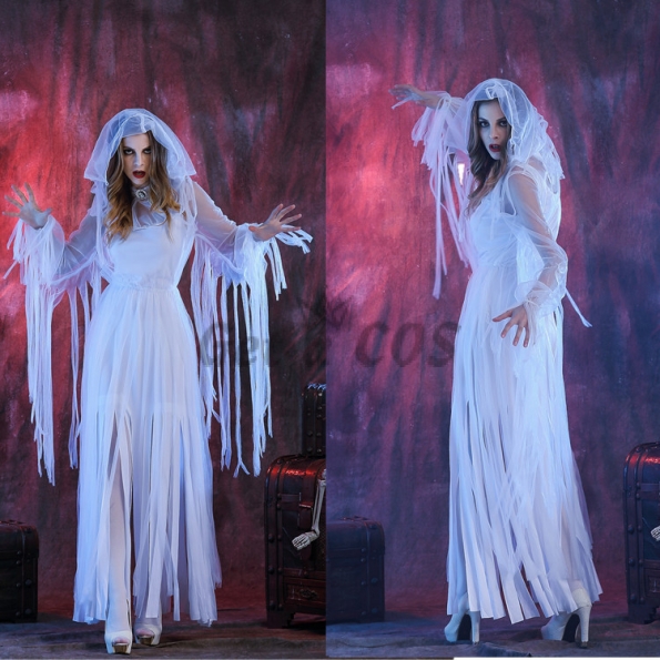 Zombie Halloween Costumes Bloodstained Bride Dress