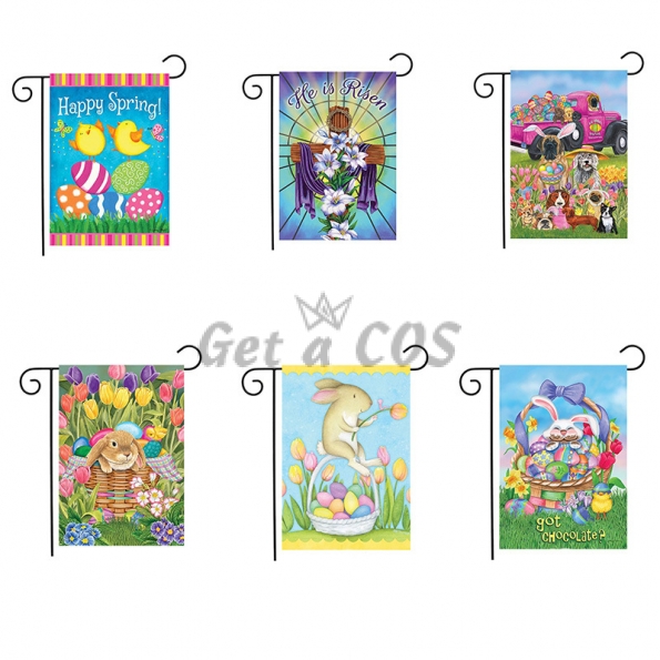 Easter Decorations Bunny Printing Flags