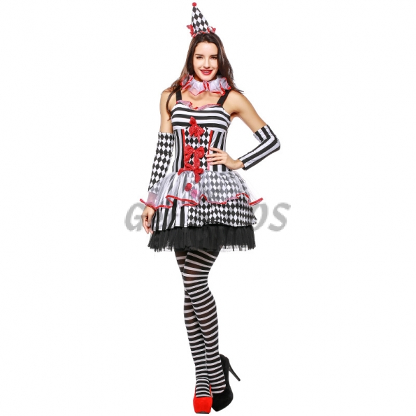 Adult Halloween Costumes Clown Circus Queen Dress
