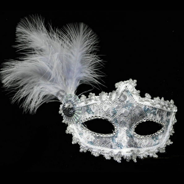 Halloween Decorations Leather Feather Mask