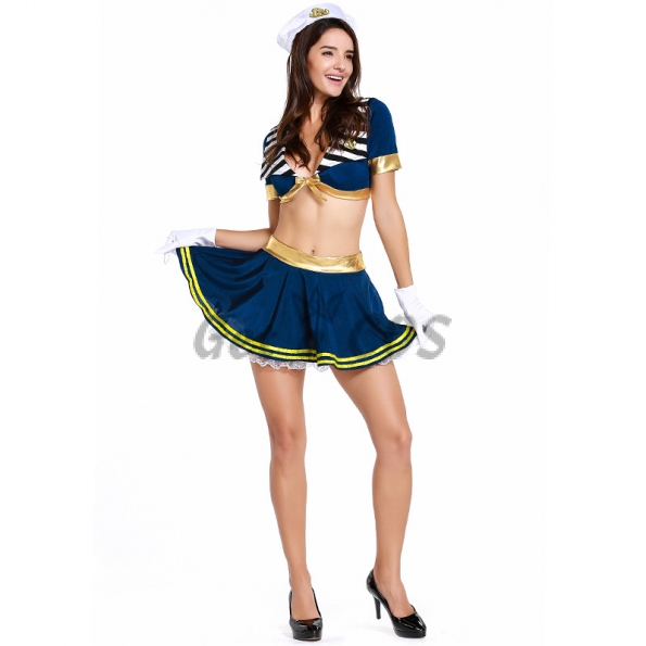 Halloween Costumes Blue Sailor Split Skirt