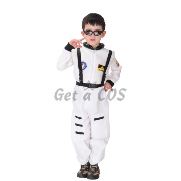 Kids Military Costume White Astronaut