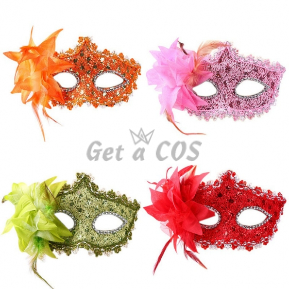 Halloween Decorations Leather Flower Mask