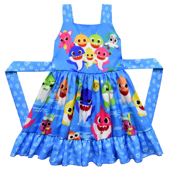 Baby Shark Costume Printed Suspender Dress