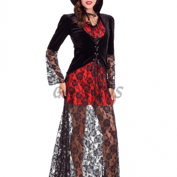 Halloween Costumes Queen Witch Spider Black Vampire Dress