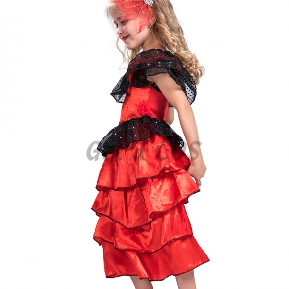 Girls Halloween Costumes Flamenco Dancer Dress