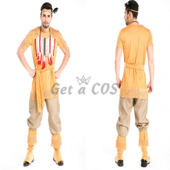 Men Halloween Costumes Indian Hunter Archer Outfit