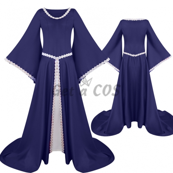 Women Halloween Costumes Medieval Square Collar Skirt