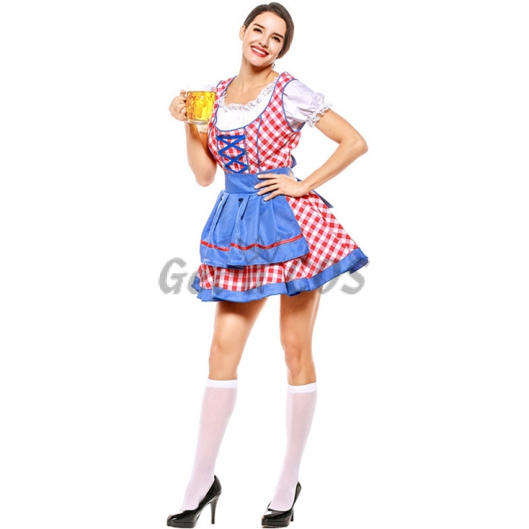 German traditional Munich Beer Costumes Blue-green Stage Style