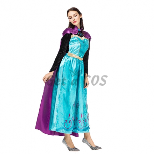 Women Halloween Costumes Ice And Snow Princess Isa Anna Sequined Dress