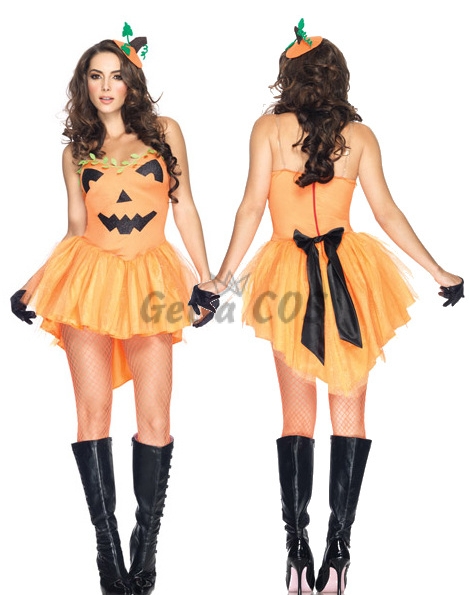 Witch Halloween Costumes Pumpkin Skirt