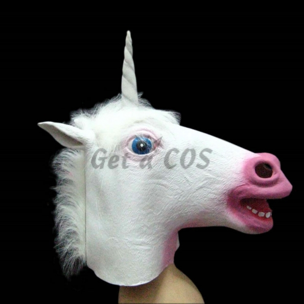 Halloween Decorations White Unicorn Mask