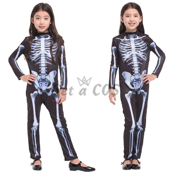 Girls Skeleton Costume Playful Outfit