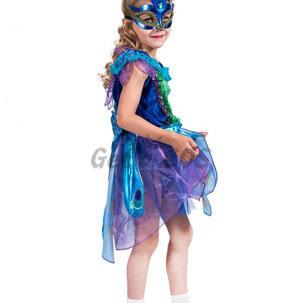 Girls Halloween Costumes Peacock Princess Dress