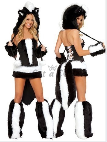 Sexy Halloween Costumes Animal Panda Fur Winter Suit