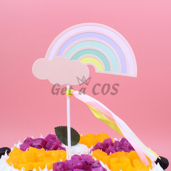 Birthdays Decoration Rainbow Cake Inserted Card