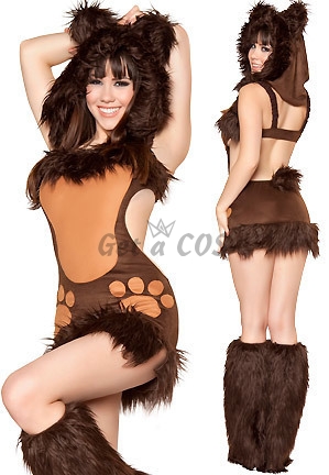 Women Halloween Costumes Naked Back Cat Suit