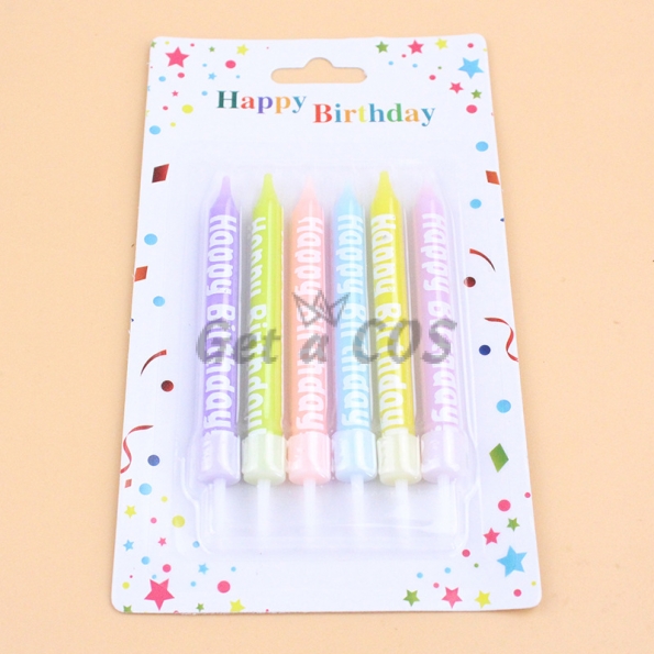 Birthdays Decoration Striped Color Candles