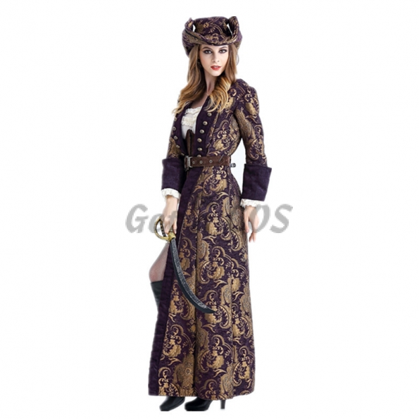 Women Halloween Pirates Of The Caribbean Costumes Jack Captain Clothes