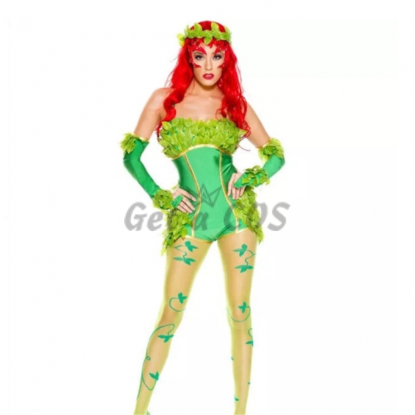 Women Halloween Costumes Green Elf Dryad Suit