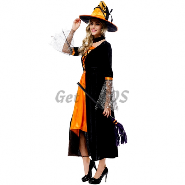Women Halloween Costumes Adult Witch Yellow Clothes