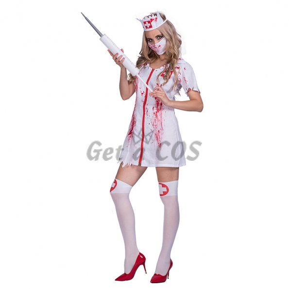 Halloween Costumes Blood Stained Nurse Uniform