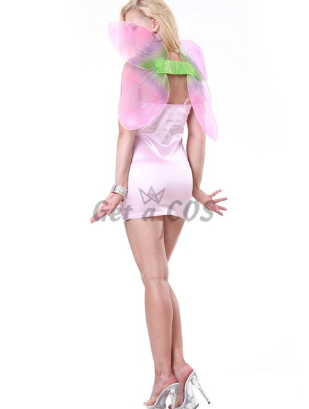 Women Halloween Costumes Pink Fairy Dress