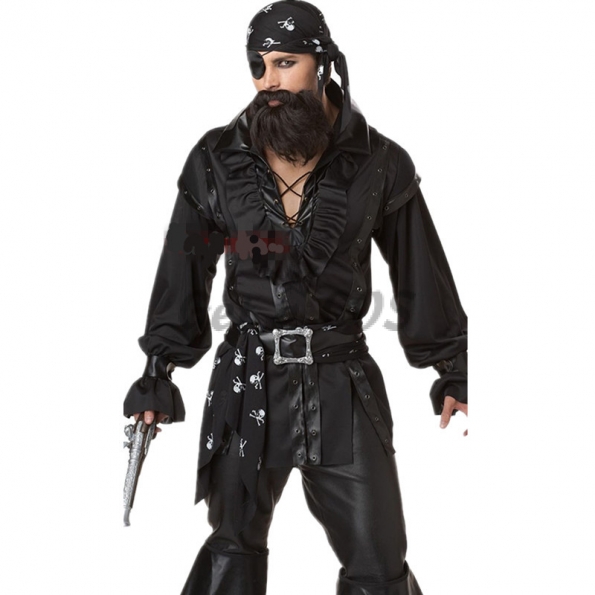 Men Halloween Costumes Pirate One Eyed Dragon Suit