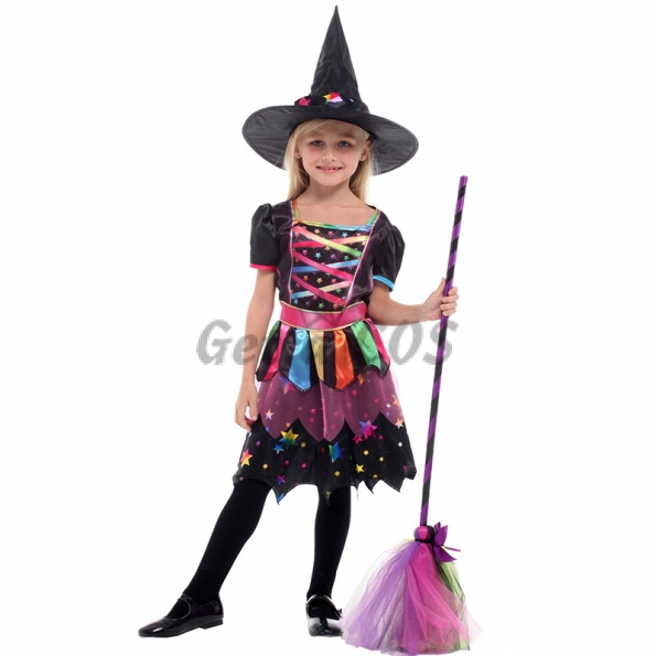 Witch Costume Kids Rainbow Style