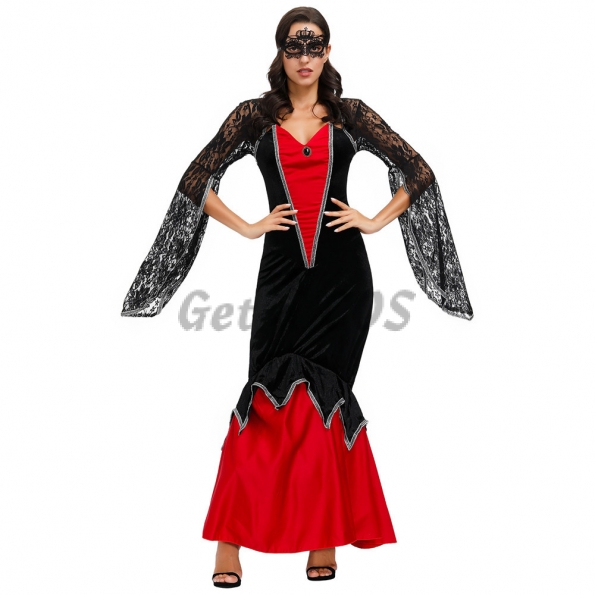 Sexy Women Halloween Vampire Costumes Queen Lace Dress