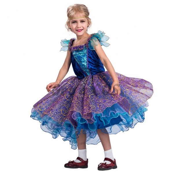 Girls Halloween Costumes Purple Princess Dress