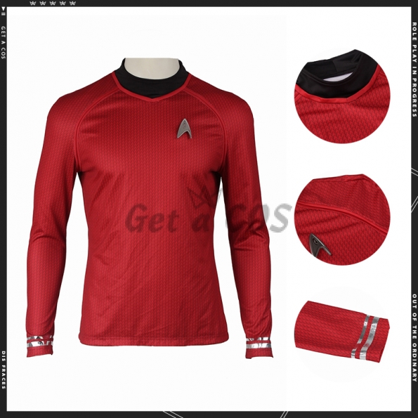 Movie Character Costumes Captain Kirk Red - Customized