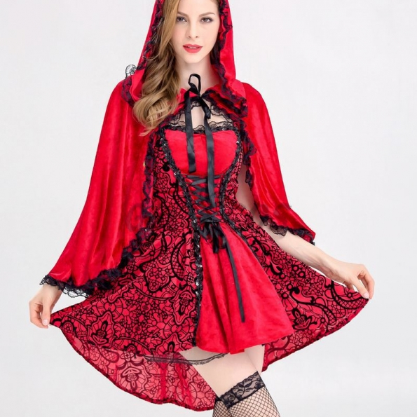 Halloween Costumes Gothic Little Red Riding Hood Dress