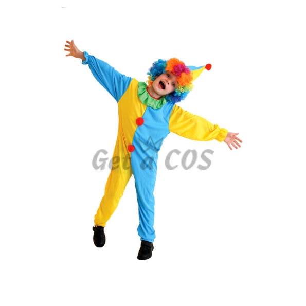 Clown Halloween Costume Yellow Blue Shape