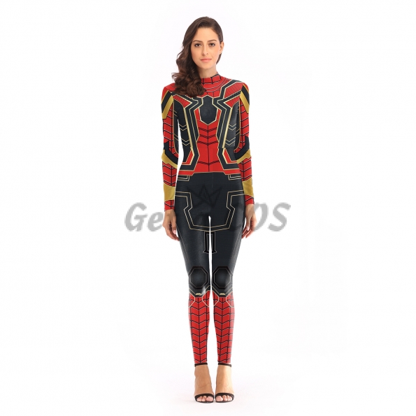Women Halloween Costumes Spiderman Machinery Jumpsuit