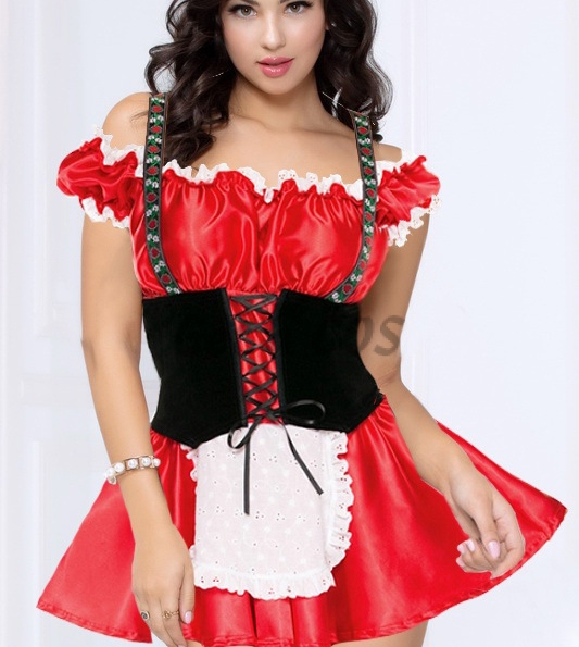 Women Halloween Costumes Red Oktoberfest Uniform