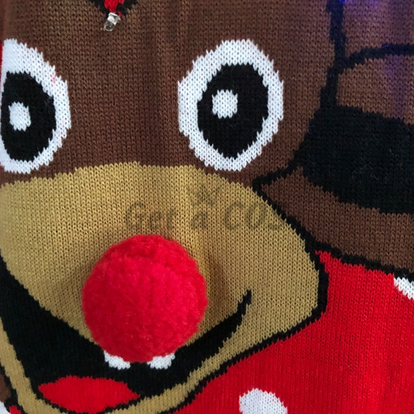 Christmas Sweater Elk Print Pattern