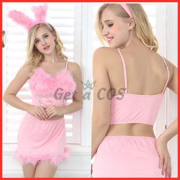 Halloween Costume Pink Bunny Game Uniform