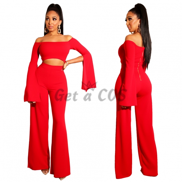 Sexy Halloween Costumes Strapless Wide Leg Jumpsuit