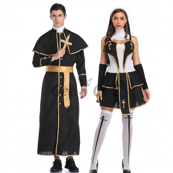 Priest Virgin Mary Nun Couple Costume